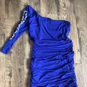 blue-purple mini dress